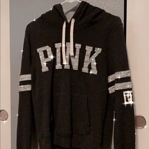 PINK hoodie black and white/grey.